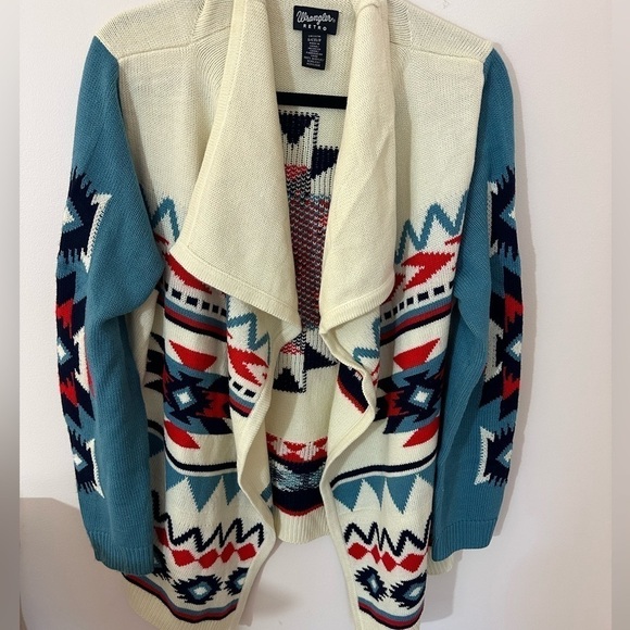 Wrangler Retro Americana Draped Cardigan Open Front Sweater Size S - Picture 2 of 7